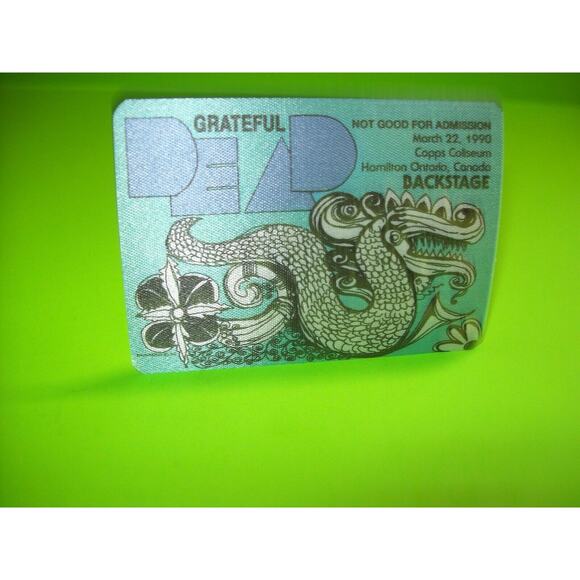 Grateful Dead Backstage Pass Sea Serpent Dragon 1990 Tour Vintage Original - Picture 5 of 6
